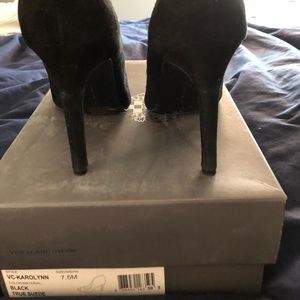 Vince Camino black suede heels